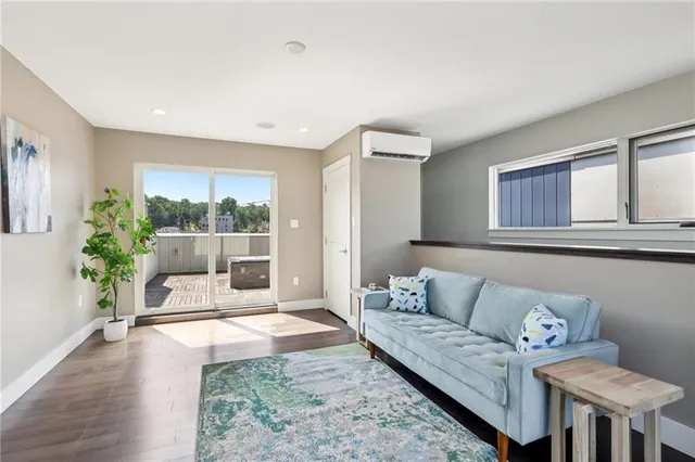 a living room with furniture and a couch