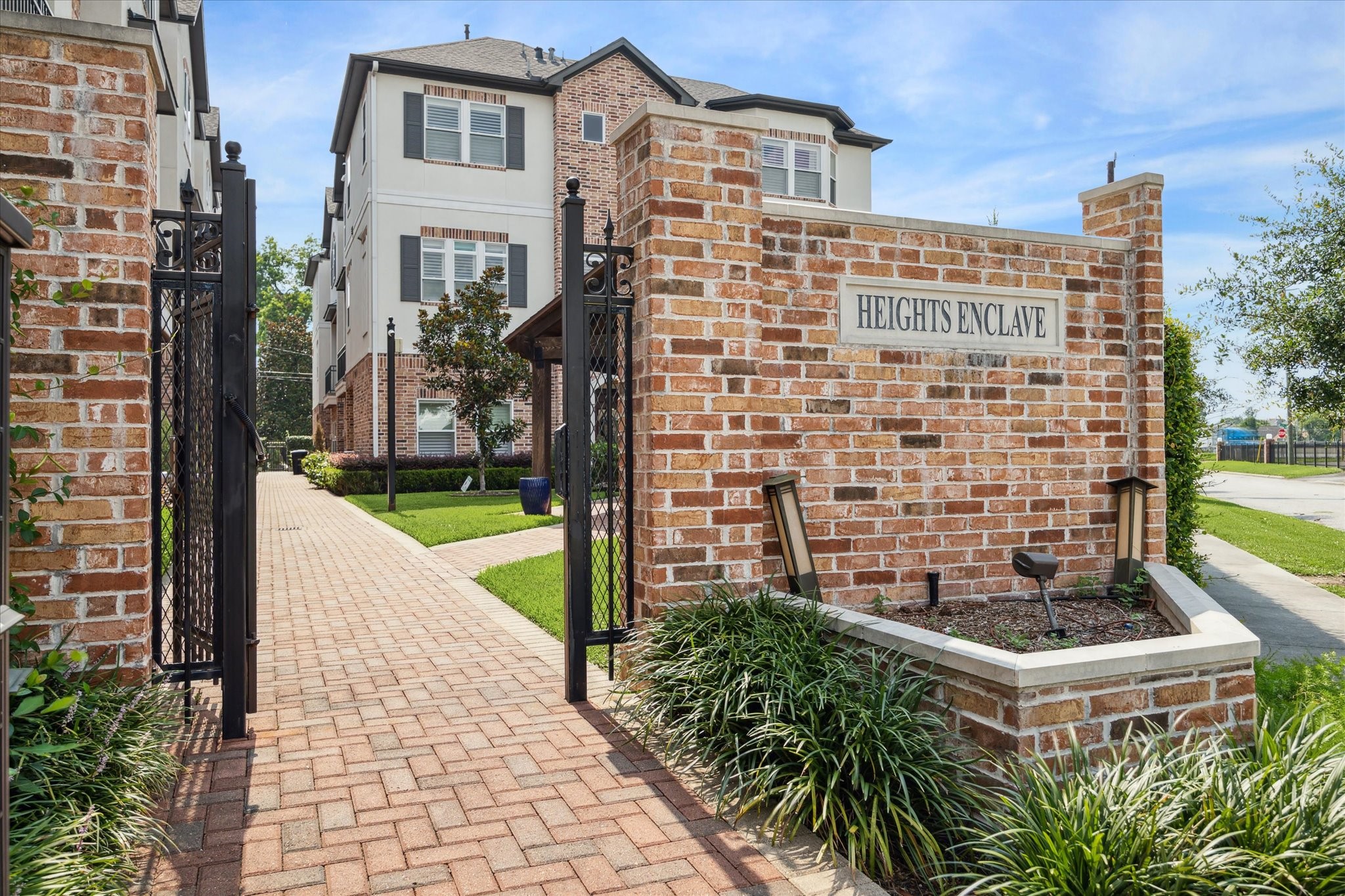 a view of a building with garden