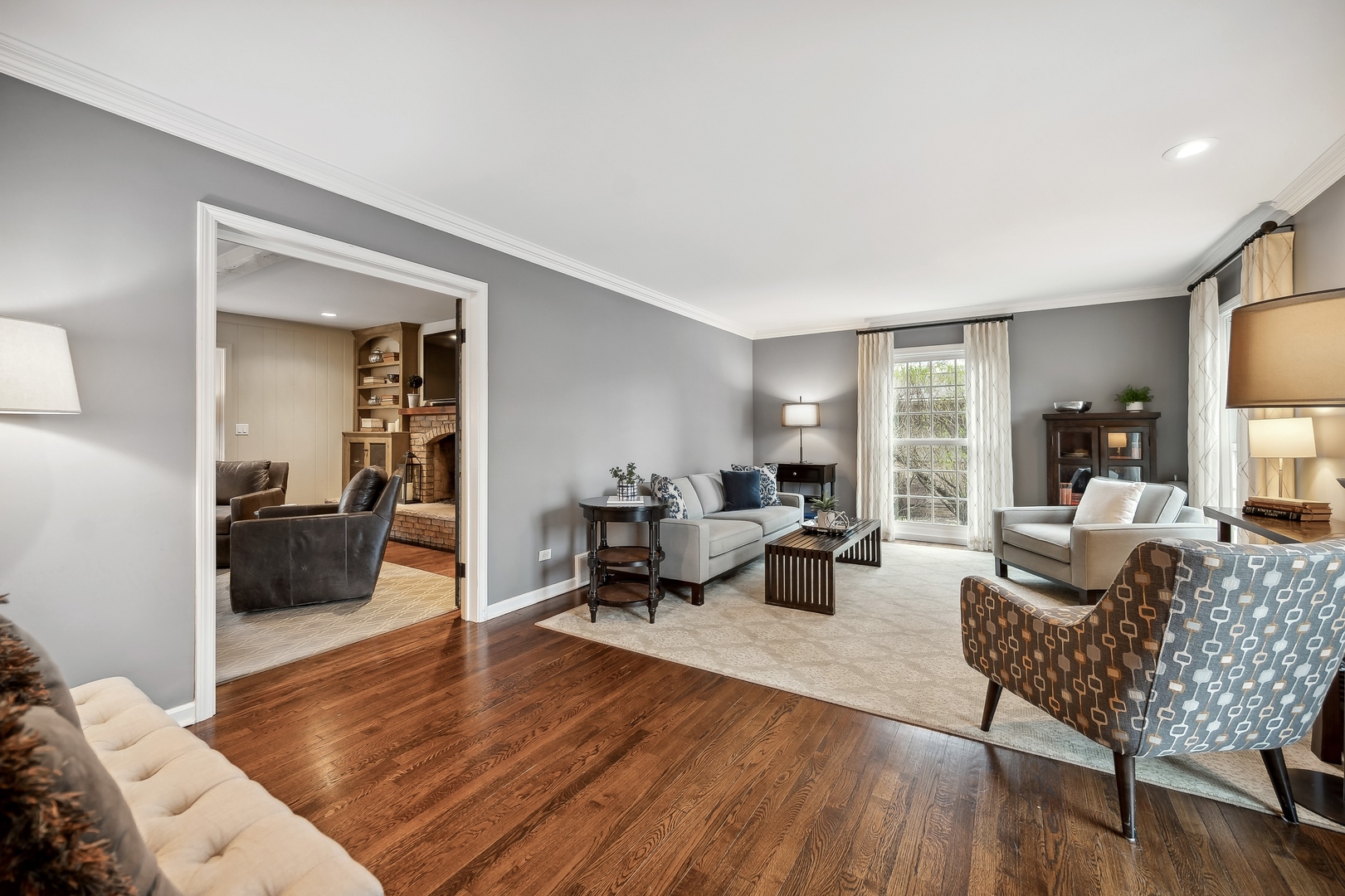2002 Brandon Road Glenview, IL 60025 - Photo 4 of 37 a living room with furniture and a wooden floor