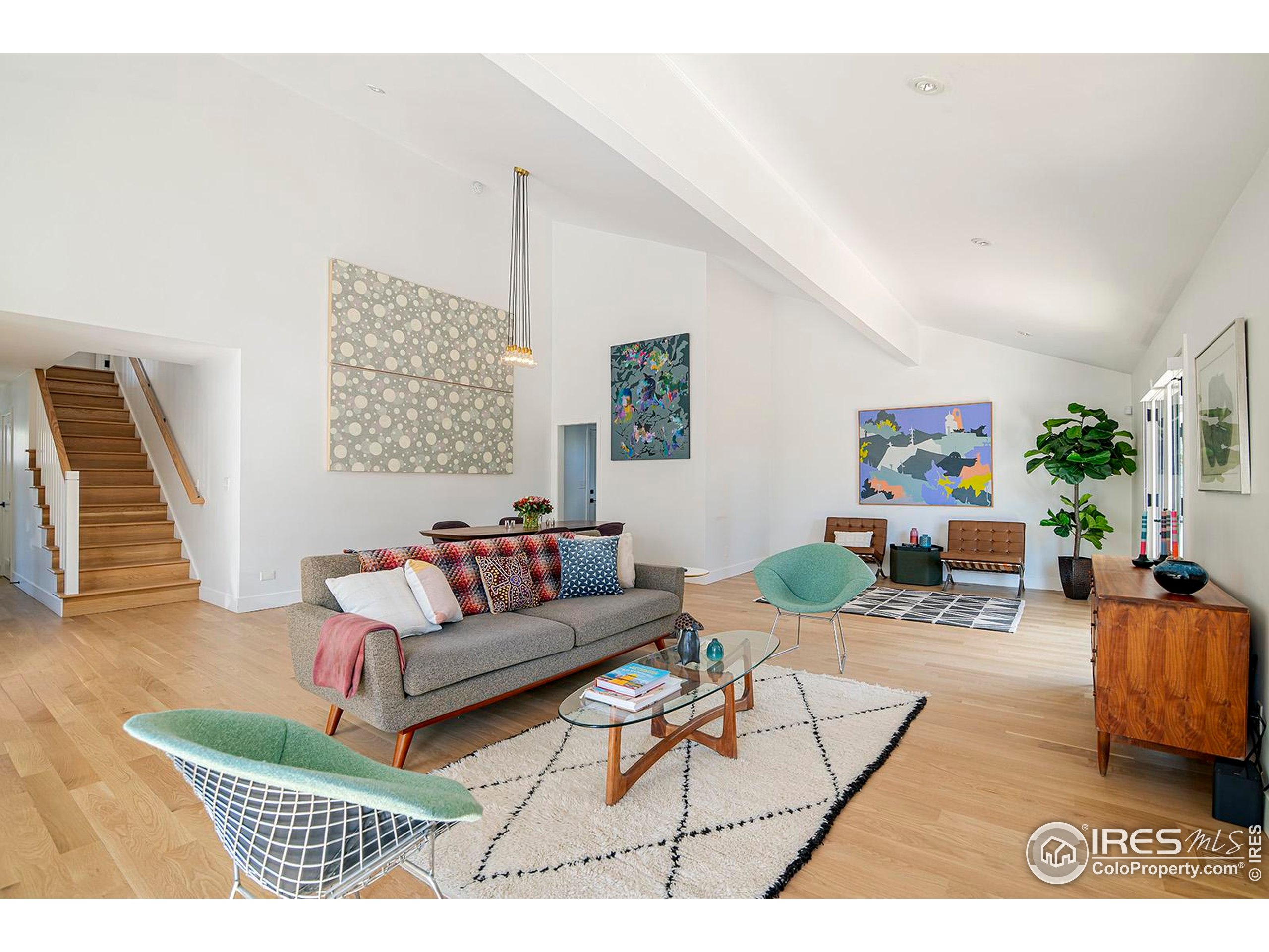 a living room with furniture and a couch