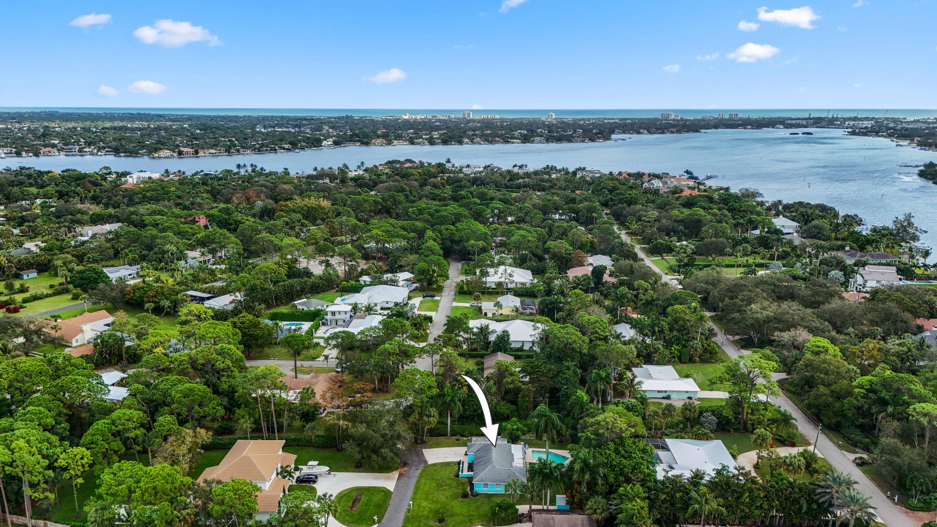 5554 Hibiscus Road Jupiter, FL 33458 - Photo 60 of 66 Aerial with Loxahatchee River