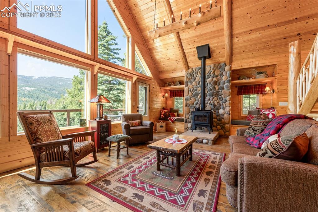 163 Wonder Trail Rye, CO 81069 - Photo 14 of 50 a living room with furniture a rug and a large window