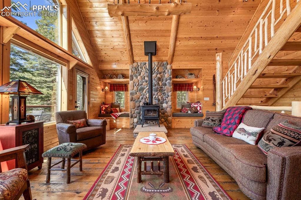 163 Wonder Trail Rye, CO 81069 - Photo 15 of 50 a living room with furniture fireplace and rug