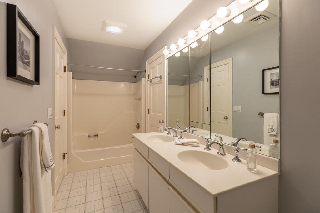 6 Hampton Road Lexington, MA 02421 - Photo 26 of 41 a bathroom with a sink a shower and a mirror