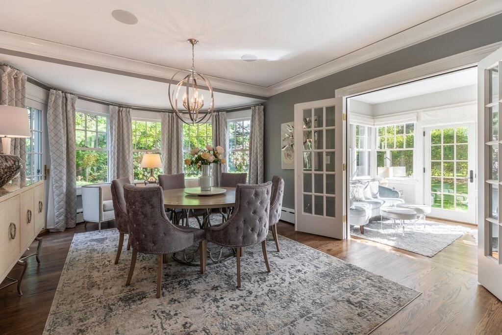 6 Hampton Road Lexington, MA 02421 - Photo 9 of 41 a view of a dining room with furniture window and outside view