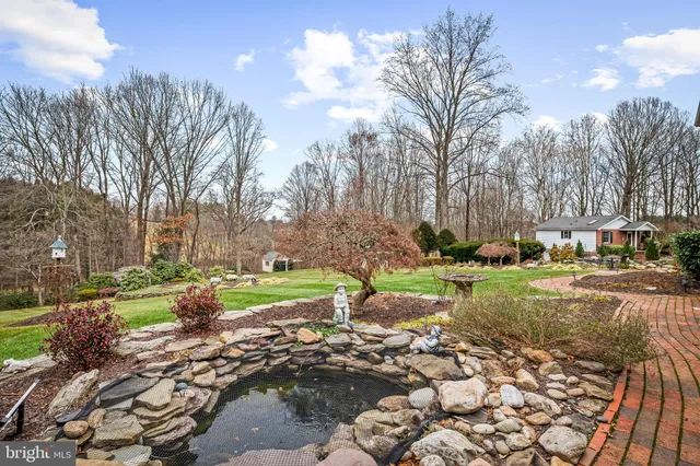 a view of backyard with green space