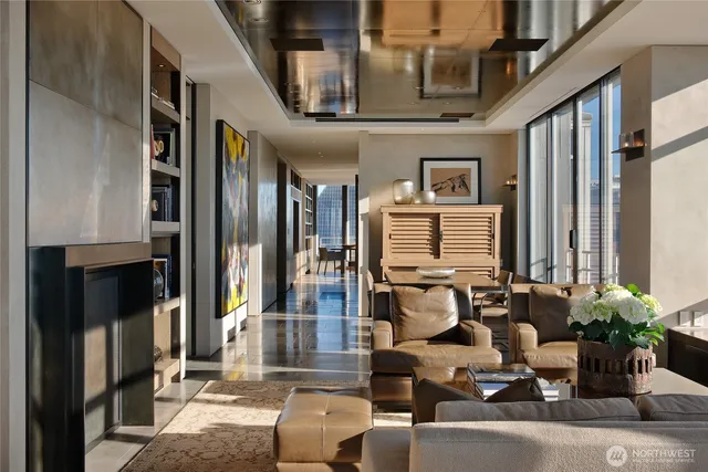 a living room with furniture