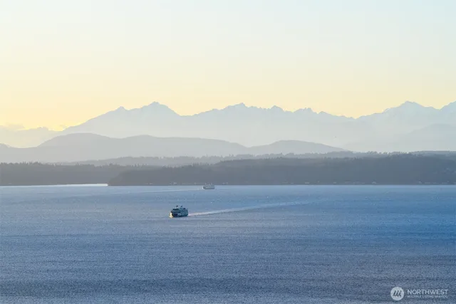 a view of an lake and a mountain