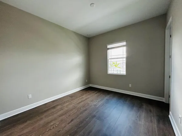 a view of swimming pool from a window
