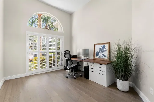 a view of a workspace with a window