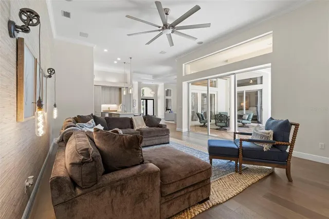 a living room with furniture