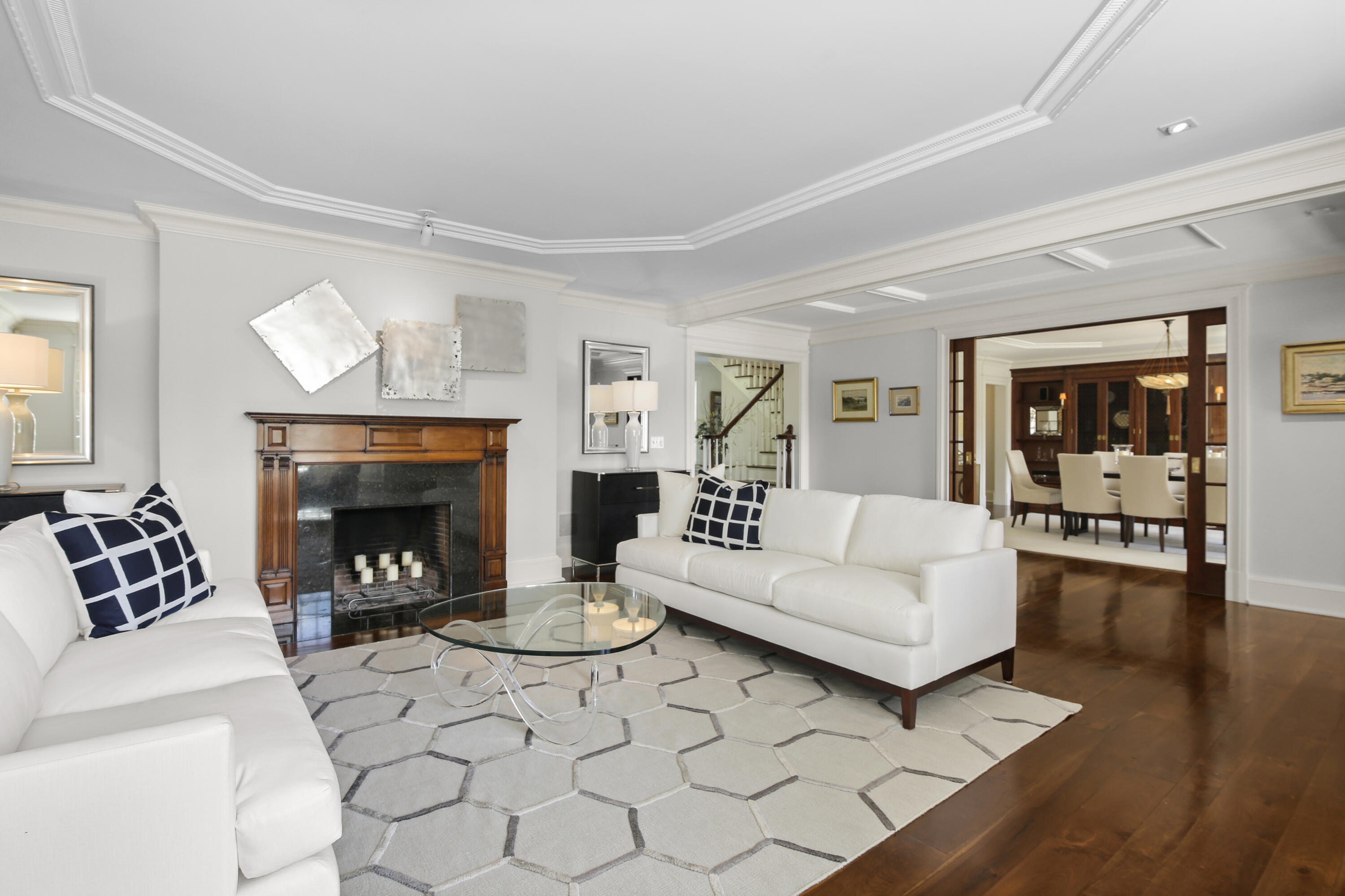 707 West Road New Canaan, CT 06840 - Photo 9 of 58 a living room with furniture and a fireplace