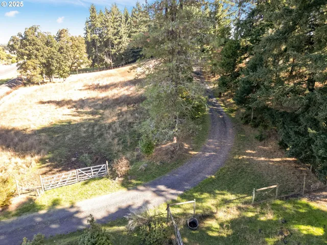a view of a lake from a yard