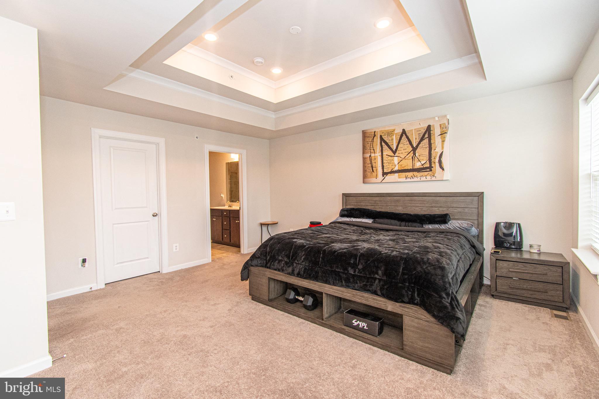 9637 Block Street Lanham, MD 20706 - Photo 23 of 47 a spacious bedroom with a bed and painting on the wall