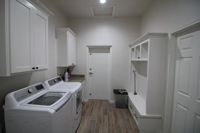 a room with storage and utility