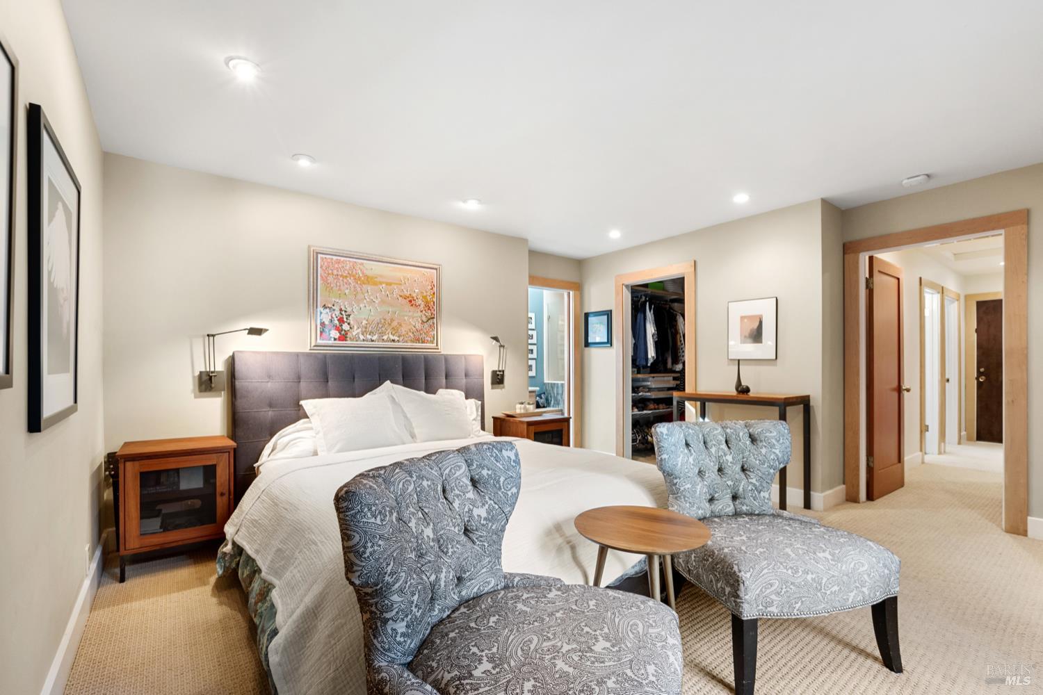 304 High Street Calistoga, CA 94515 - Photo 29 of 53 a bedroom with a bed and a couch