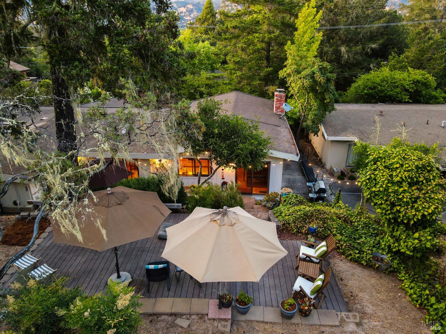 304 High Street Calistoga, CA 94515 - Photo 49 of 53 an aerial view of a house with yard swimming pool and outdoor seating