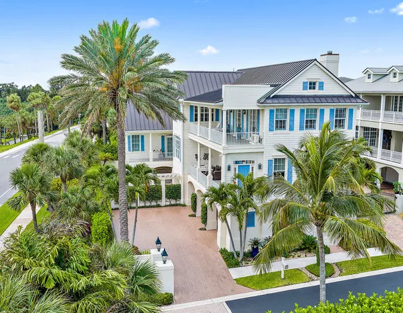 an aerial view of a house having outdoor space