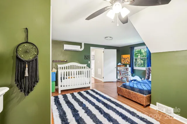a dining room with furniture