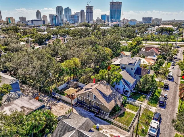 an aerial view of a city with lots of residential buildings