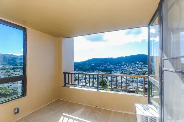a view of a city from a balcony