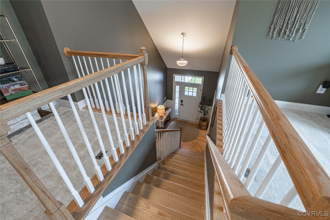 15813 Maclear Drive Midlothian, VA 23112 - Photo 31 of 38 a view of staircase with railing and white walls