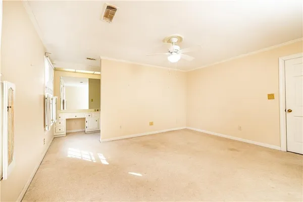 an empty room with windows