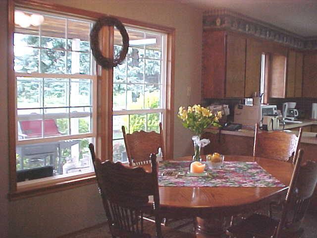 9240 Bittner Road Yakima, WA 98901 - Photo 8 of 9 a dining room with furniture a chandelier and wooden floor