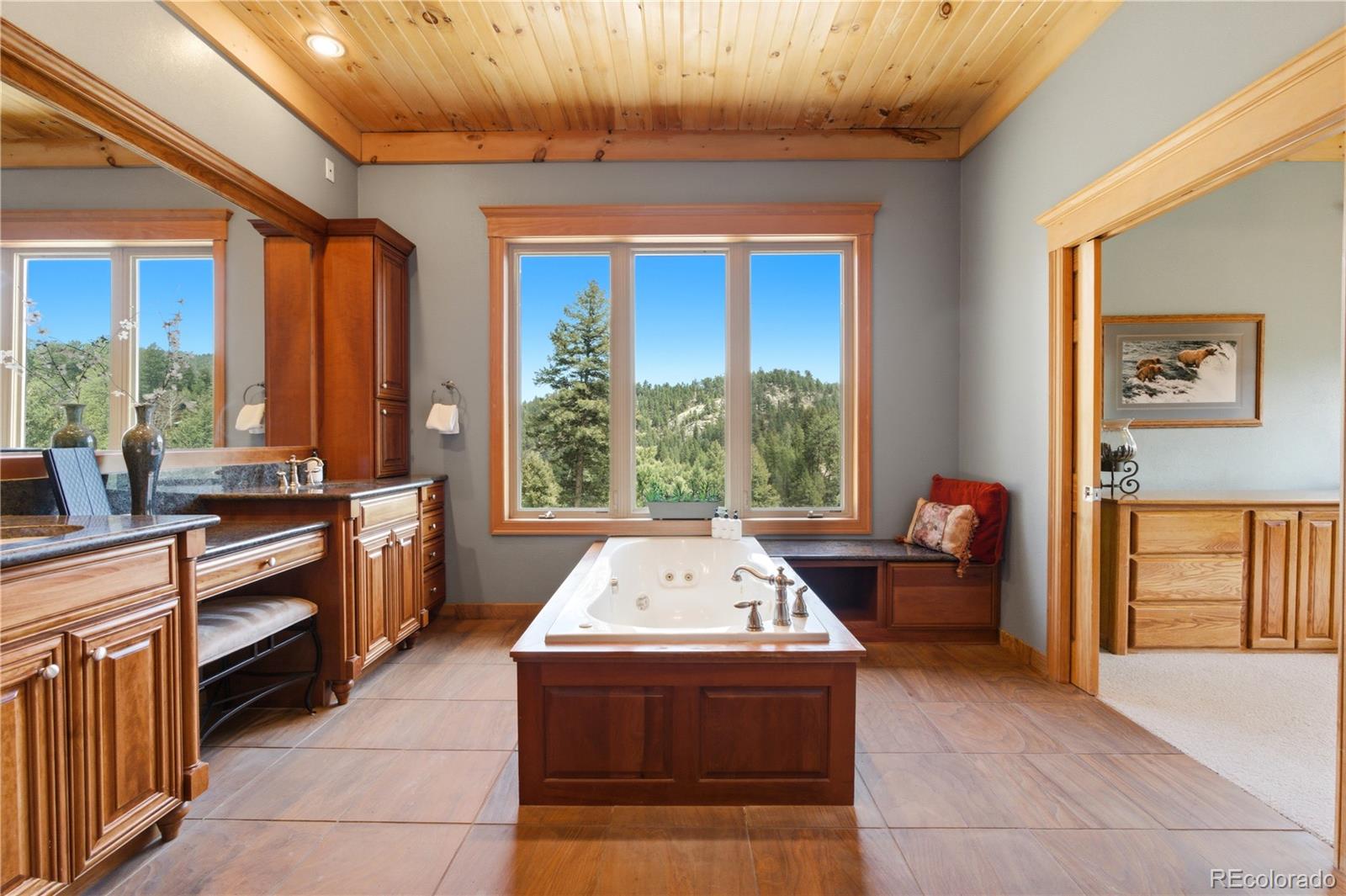 9659 South Turkey Creek Road Morrison, CO 80465 - Photo 24 of 49 a room with pool table and large windows