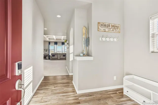 a view of hallway with stairs