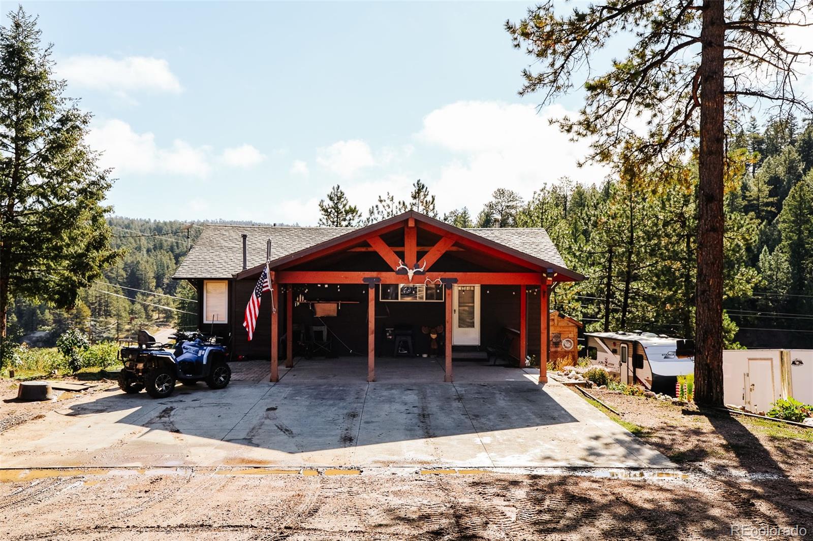 375 Pine Creek Road Sedalia, CO 80135 - Photo 7 of 48 a view of a house with a yard covered in snow
