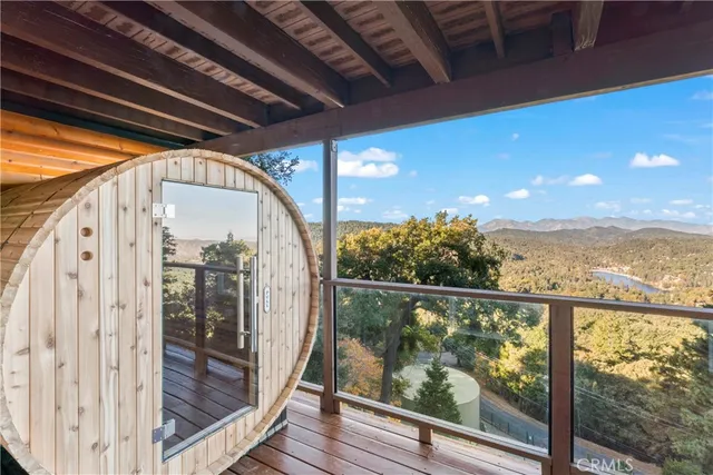 a view of a city from a balcony