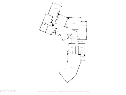 an aerial view of a house with garden space and street view