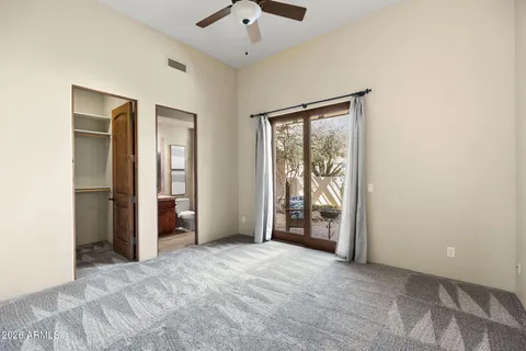 a workspace with furniture and window