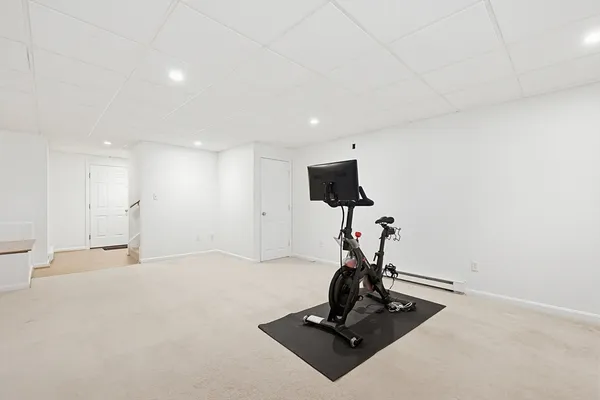 a view of workspace with a gym equipment