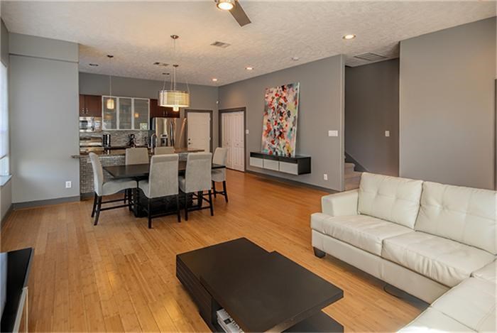 1414 Emancipation Avenue, Unit A Houston, TX 77003 - Photo 3 of 22 a living room with furniture and wooden floor