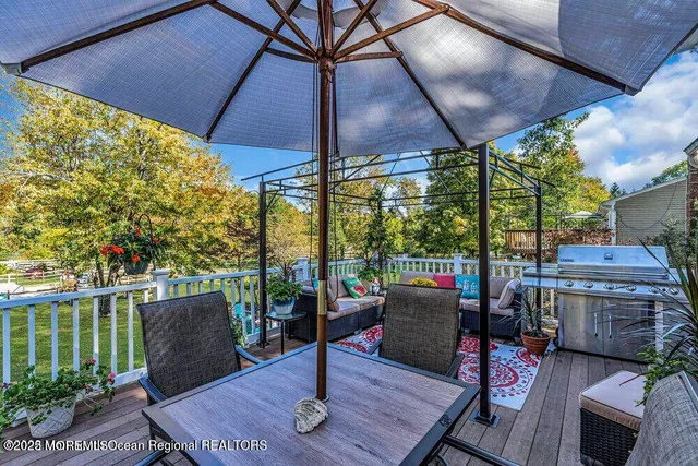 a outdoor view with a sitting space