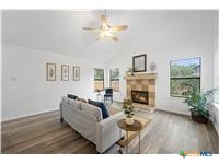 7705 Grovedale Trail Austin, TX 78729 - Photo 15 of 25 a living room with furniture and a fireplace