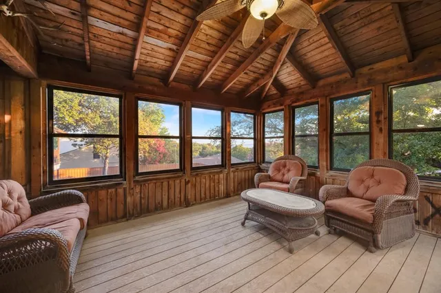 a outdoor space with patio furniture