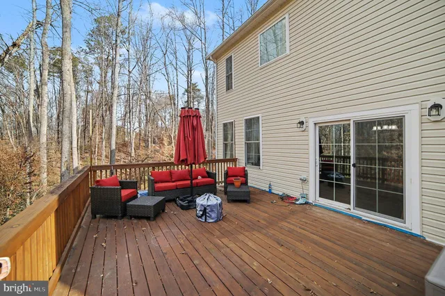a balcony with hardwood