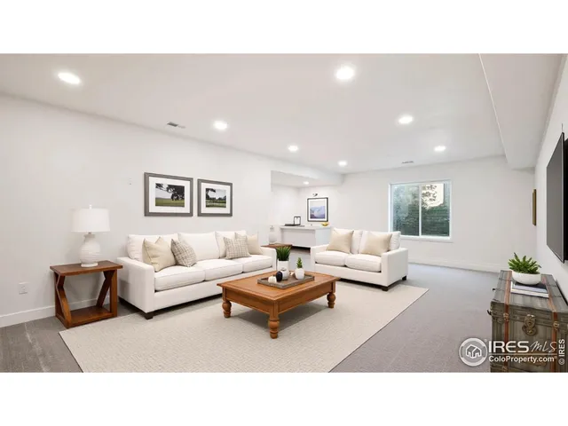 a open hall with a ceiling fan