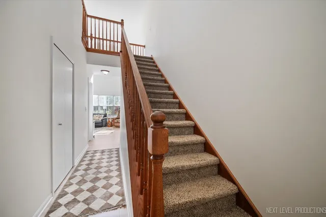 a view of an entryway with staircase