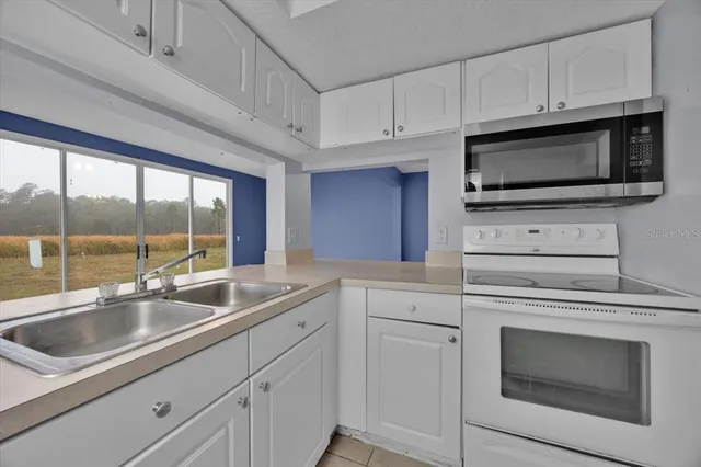 a kitchen with appliances a sink and cabinets