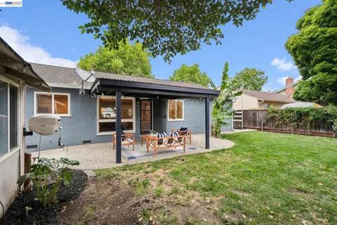a view of a backyard with plants
