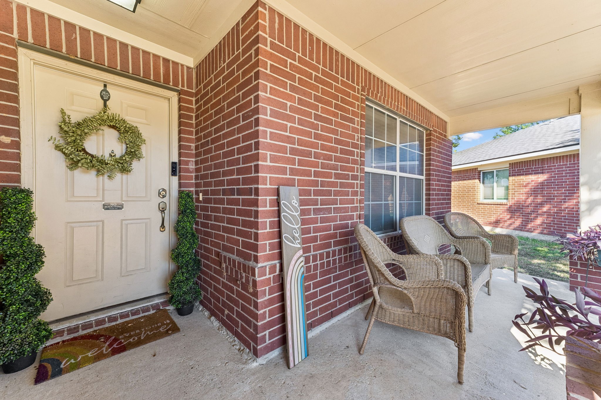 3203 Falcon Trail Drive Spring, TX 77373 - Photo 6 of 33 Charming entry with a cozy seating area—the perfect spot to sit back and unwind!
