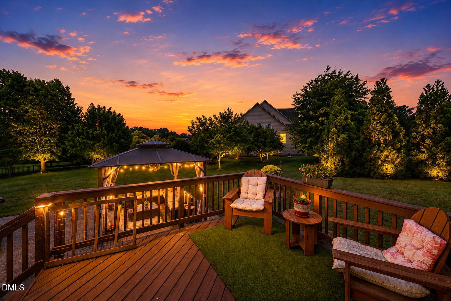 4000 Banks Stone Drive Raleigh, NC 27603 - Photo 40 of 60 a view of a roof deck with wooden floor and fence