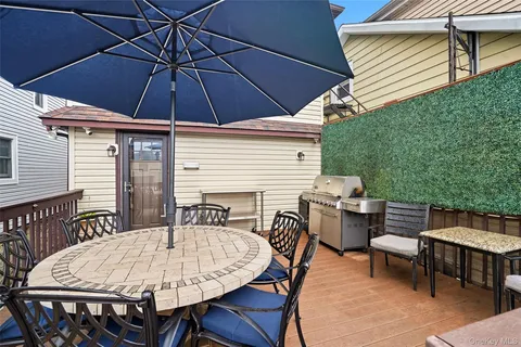 a table and chairs in the patio