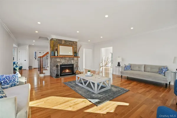 a aerial view of a house with a yard