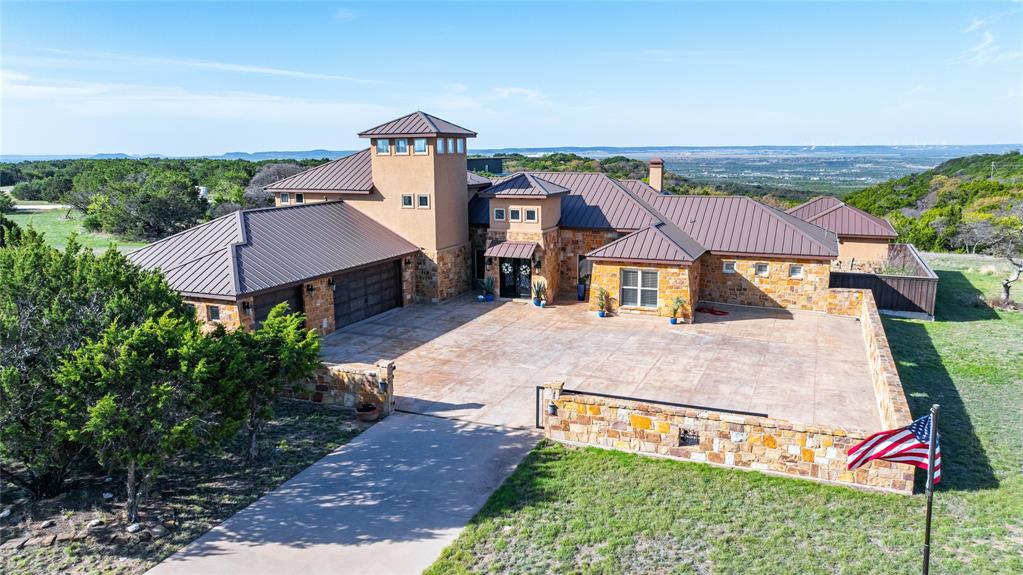 an aerial view of a house