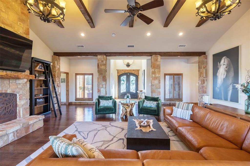 126 Phoenix Lane Tuscola, TX 79562 - Photo 17 of 40 a living room with furniture fireplace and flat screen tv